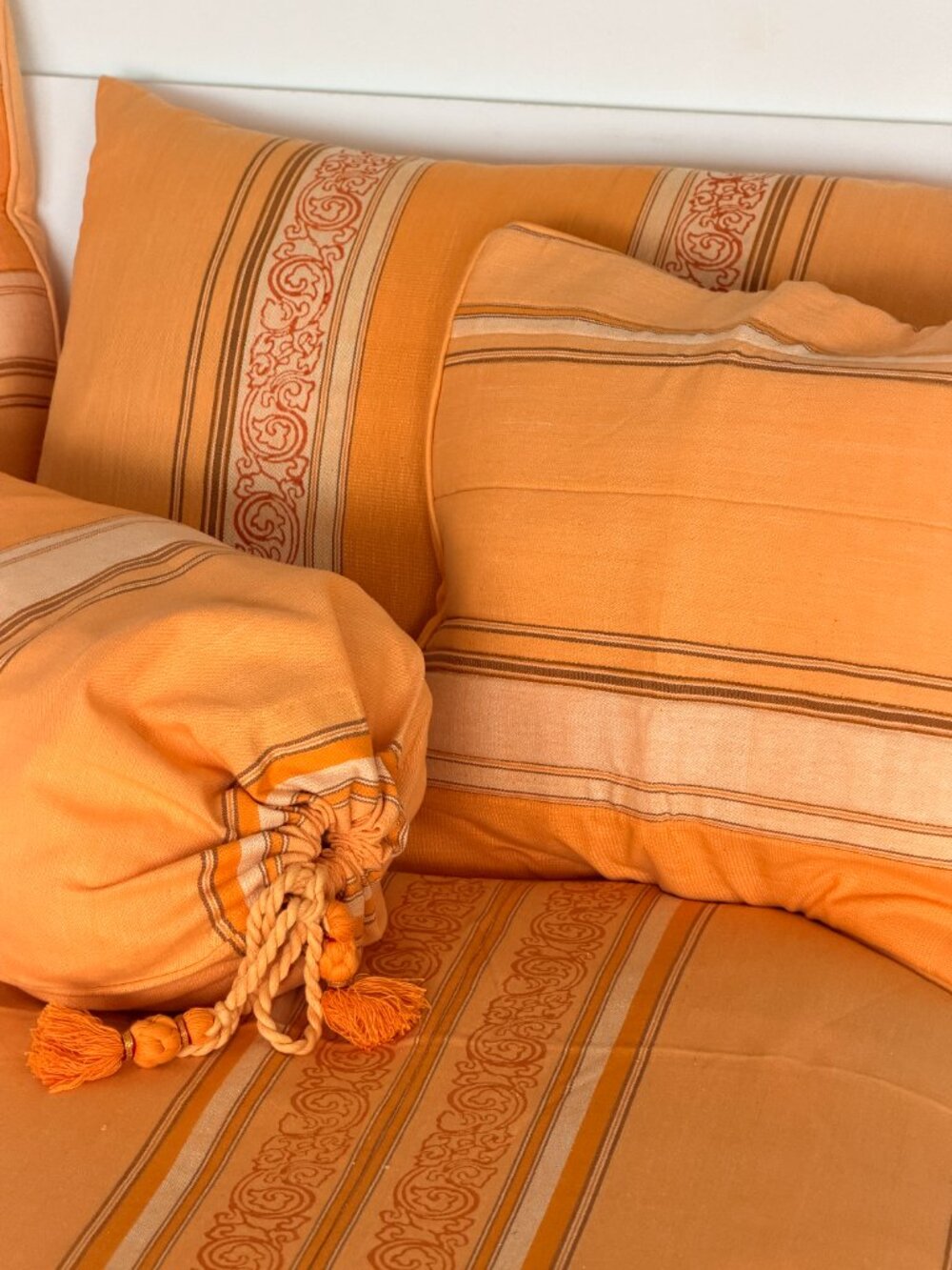 Nepalese Handwoven Gold Quilted Pillow Cover 16" X16" - Picture 3 of 7